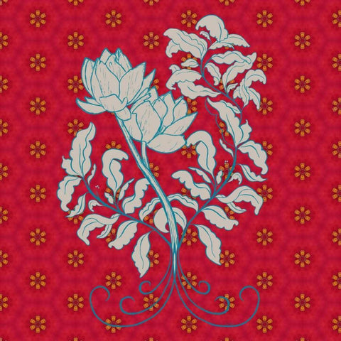 Lotus White Modern Wood Framed Art Print with Double Matting by Murdock, Ramona