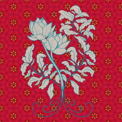 Lotus White Modern Wood Framed Art Print by Murdock, Ramona