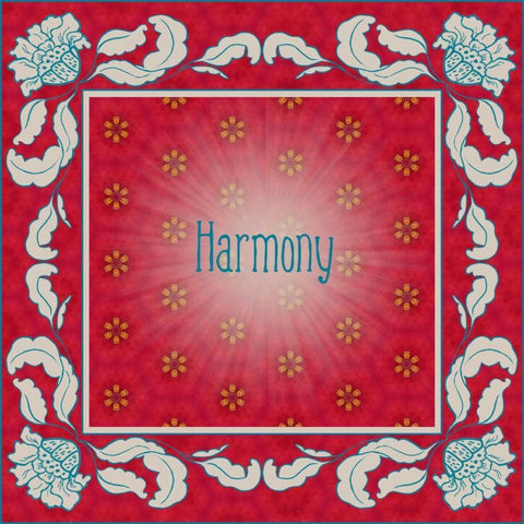 Harmony Square Black Ornate Wood Framed Art Print with Double Matting by Murdock, Ramona