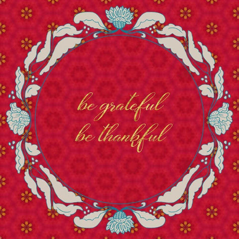 Lotus Motif Wreath Black Ornate Wood Framed Art Print with Double Matting by Murdock, Ramona