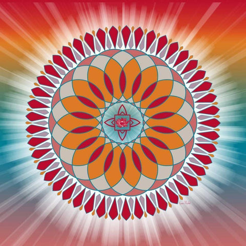 Mandala Black Modern Wood Framed Art Print with Double Matting by Murdock, Ramona