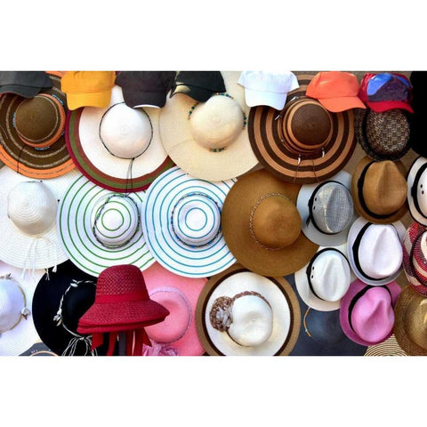 Hats Hats Hats White Modern Wood Framed Art Print by Murdock, Ramona