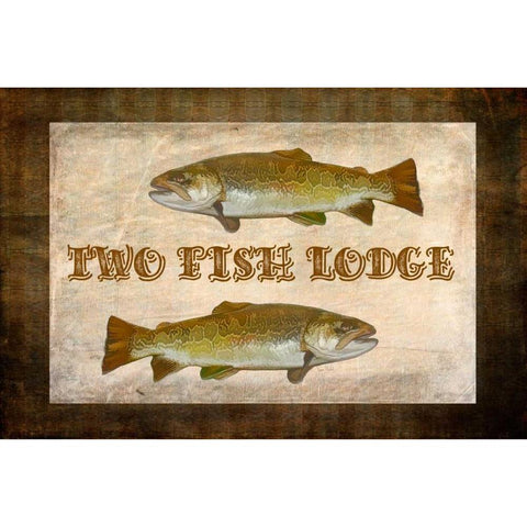 Tow Fish Lodge II White Modern Wood Framed Art Print by Murdock, Ramona