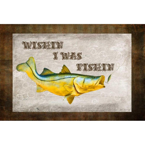 Wishin I Was Fishin III Gold Ornate Wood Framed Art Print with Double Matting by Murdock, Ramona