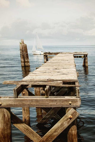 Relaxing II White Modern Wood Framed Art Print with Double Matting by Murdock, Ramona