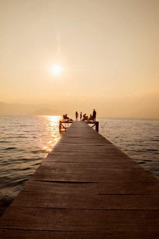 Summer at the Lake II White Modern Wood Framed Art Print with Double Matting by Murdock, Ramona