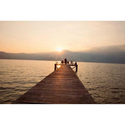 Summer at the Lake Gold Ornate Wood Framed Art Print with Double Matting by Murdock, Ramona