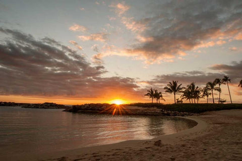 Sunset Cove White Modern Wood Framed Art Print with Double Matting by Murdock, Ramona