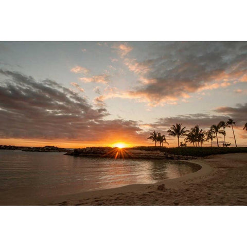 Sunset Cove Gold Ornate Wood Framed Art Print with Double Matting by Murdock, Ramona