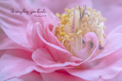 Give Thanks in All Things Black Ornate Wood Framed Art Print with Double Matting by Murdock, Ramona