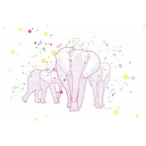 Happy Elephant Black Modern Wood Framed Art Print with Double Matting by Murdock, Ramona