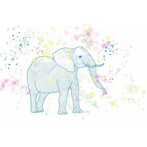 Happy Elephant II Black Modern Wood Framed Art Print with Double Matting by Murdock, Ramona