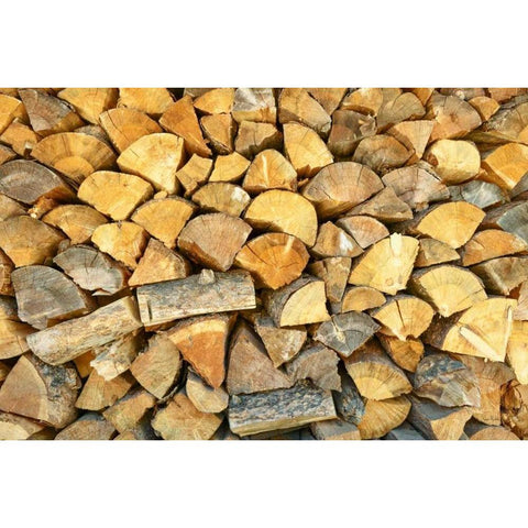 Wood Pile II White Modern Wood Framed Art Print by Murdock, Ramona