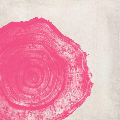 Tree Stump Hot Pink Black Modern Wood Framed Art Print by Murdock, Ramona