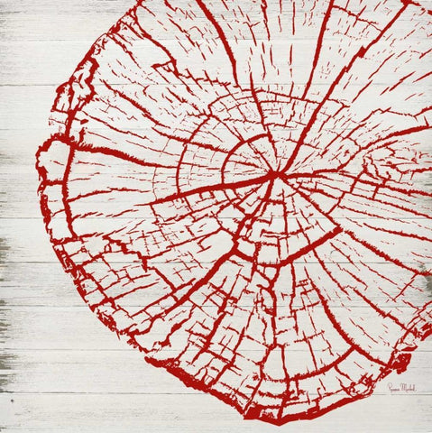 Tree Rings II White Modern Wood Framed Art Print with Double Matting by Murdock, Ramona