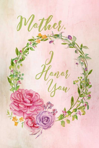 Mother I Honor You White Modern Wood Framed Art Print with Double Matting by Murdock, Ramona