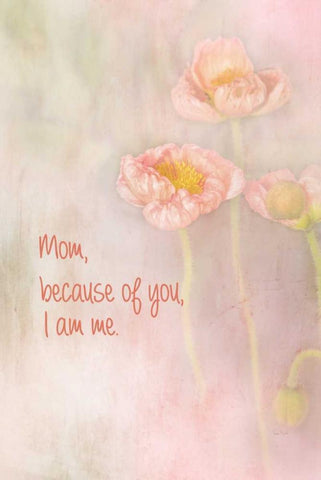Mom Because of You I Am Me Black Ornate Wood Framed Art Print with Double Matting by Murdock, Ramona