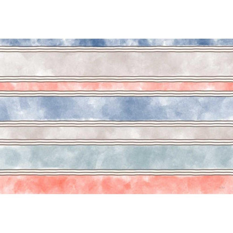 Coastal Stripe I White Modern Wood Framed Art Print by Murdock, Ramona