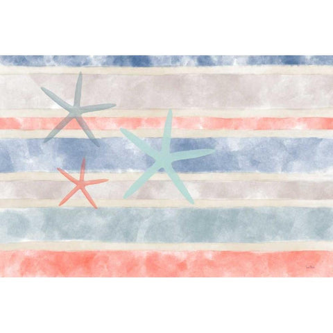 Coastal Stripe II Gold Ornate Wood Framed Art Print with Double Matting by Murdock, Ramona