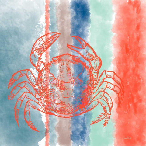 Crab Stripes Gold Ornate Wood Framed Art Print with Double Matting by Murdock, Ramona