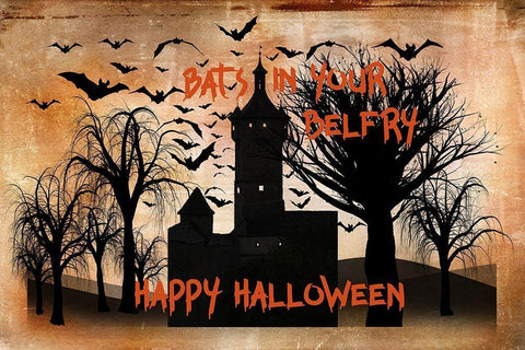 Bats in your Belfry White Modern Wood Framed Art Print with Double Matting by Murdock, Ramona