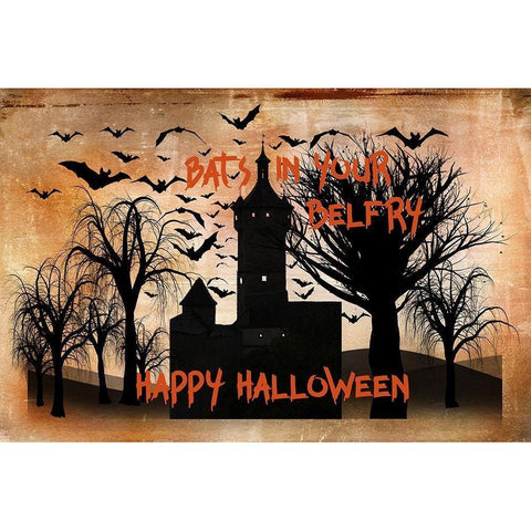 Bats in your Belfry White Modern Wood Framed Art Print by Murdock, Ramona