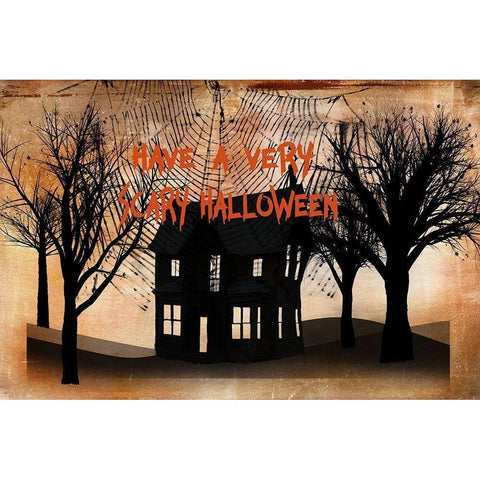 Very Scary Halloween White Modern Wood Framed Art Print by Murdock, Ramona