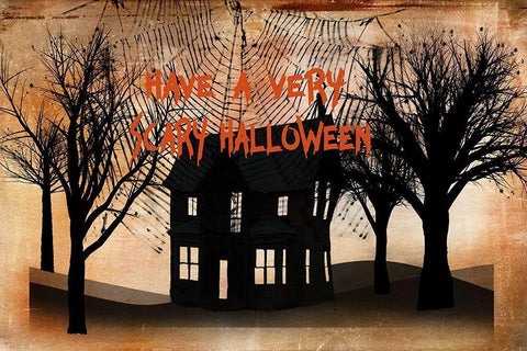 Very Scary Halloween White Modern Wood Framed Art Print with Double Matting by Murdock, Ramona