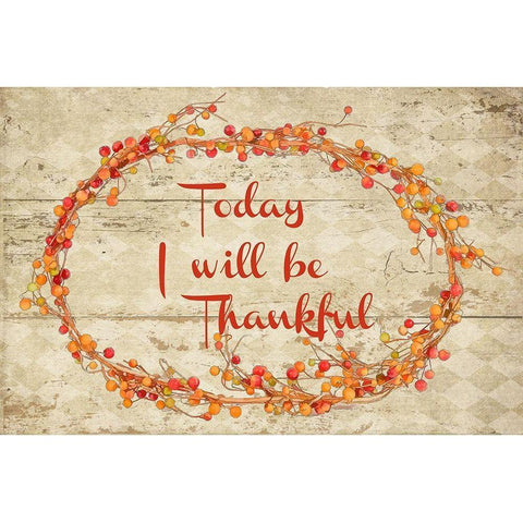 Today I Will Be Thankful Black Modern Wood Framed Art Print by Murdock, Ramona