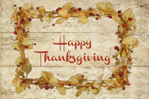 Happy Thanks Giving Black Ornate Wood Framed Art Print with Double Matting by Murdock, Ramona