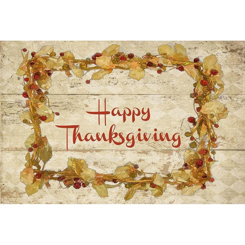 Happy Thanks Giving White Modern Wood Framed Art Print by Murdock, Ramona