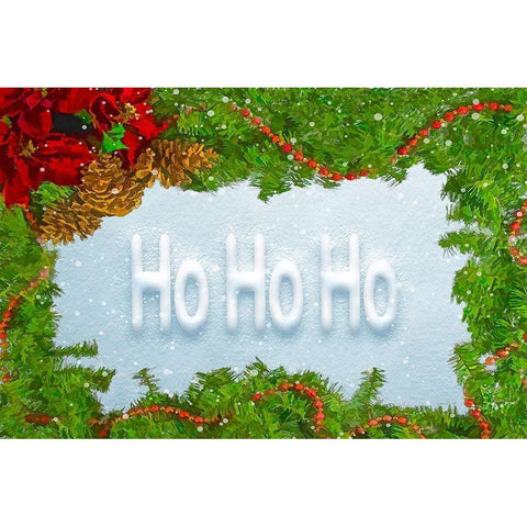 Ho Ho Ho White Modern Wood Framed Art Print by Murdock, Ramona