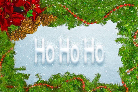 Ho Ho Ho White Modern Wood Framed Art Print with Double Matting by Murdock, Ramona