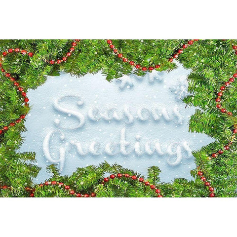 Seasons Greetings Black Modern Wood Framed Art Print with Double Matting by Murdock, Ramona