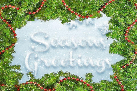 Seasons Greetings White Modern Wood Framed Art Print with Double Matting by Murdock, Ramona