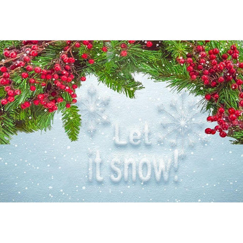 Let It Snow Black Modern Wood Framed Art Print with Double Matting by Murdock, Ramona