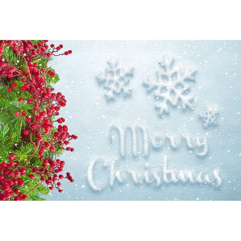 Merry Christmas White Modern Wood Framed Art Print by Murdock, Ramona