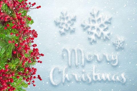 Merry Christmas White Modern Wood Framed Art Print with Double Matting by Murdock, Ramona