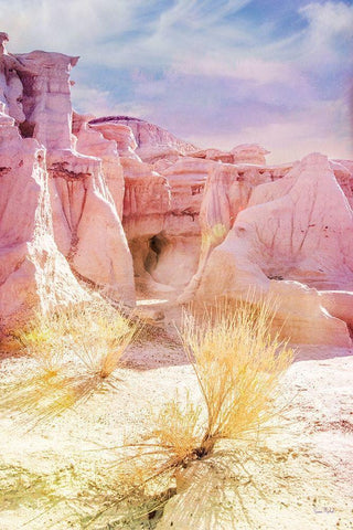Bisti Badlands Desert Sculpture II White Modern Wood Framed Art Print with Double Matting by Murdock, Ramona