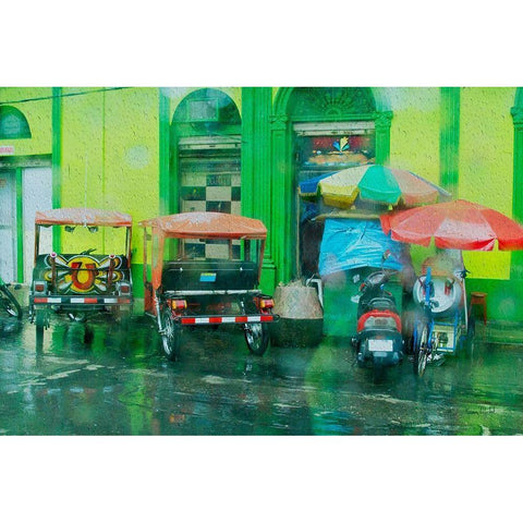 Rainy Day Iquitos Peru Black Modern Wood Framed Art Print with Double Matting by Murdock, Ramona