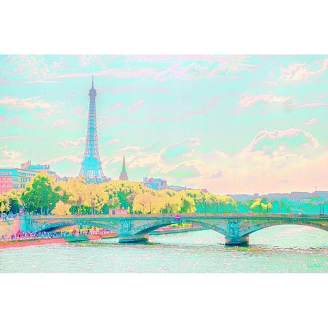 Pastel Paris White Modern Wood Framed Art Print by Murdock, Ramona