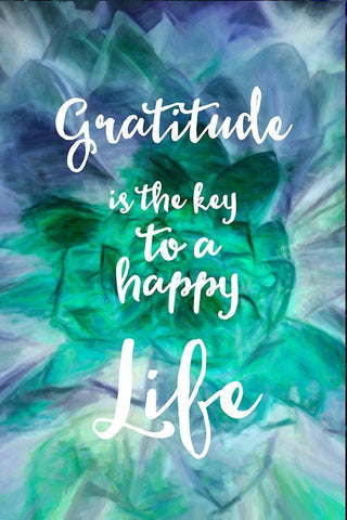 Gratitude is the Key White Modern Wood Framed Art Print with Double Matting by Murdock, Ramona