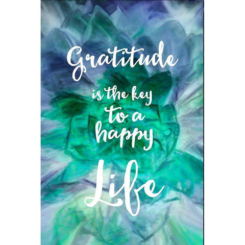 Gratitude is the Key Black Modern Wood Framed Art Print by Murdock, Ramona