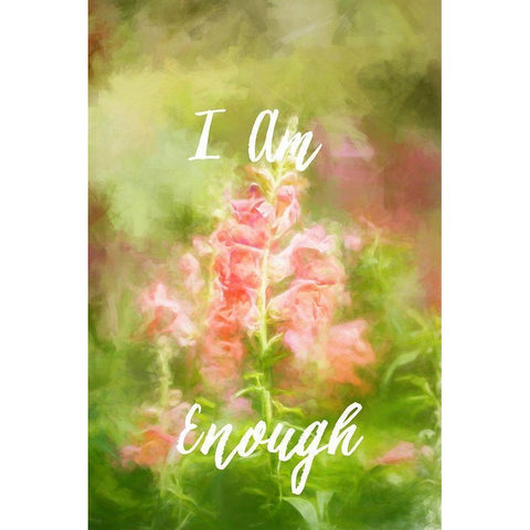 I Am Enough Snapdragon Black Modern Wood Framed Art Print with Double Matting by Murdock, Ramona