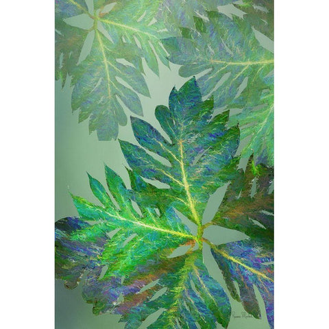 Tropical Leaves III Black Modern Wood Framed Art Print by Murdock, Ramona