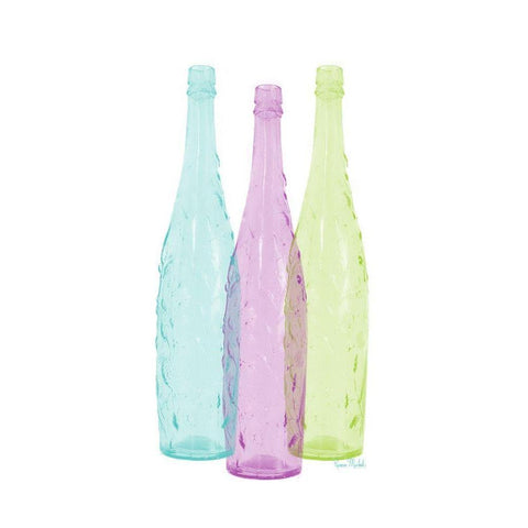 Bottles Tres White Modern Wood Framed Art Print by Murdock, Ramona