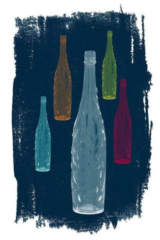 Five on Navy Black Ornate Wood Framed Art Print with Double Matting by Murdock, Ramona