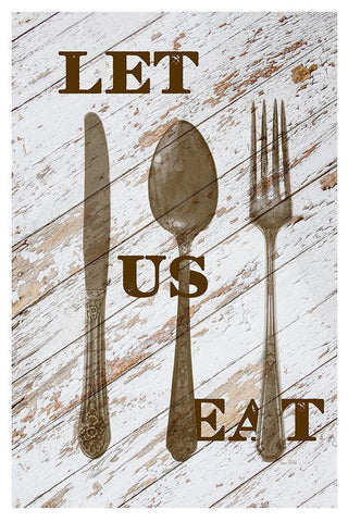 Let Us Eat White Modern Wood Framed Art Print with Double Matting by Murdock, Ramona