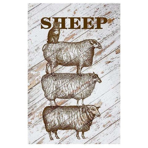 Sheep Black Modern Wood Framed Art Print with Double Matting by Murdock, Ramona