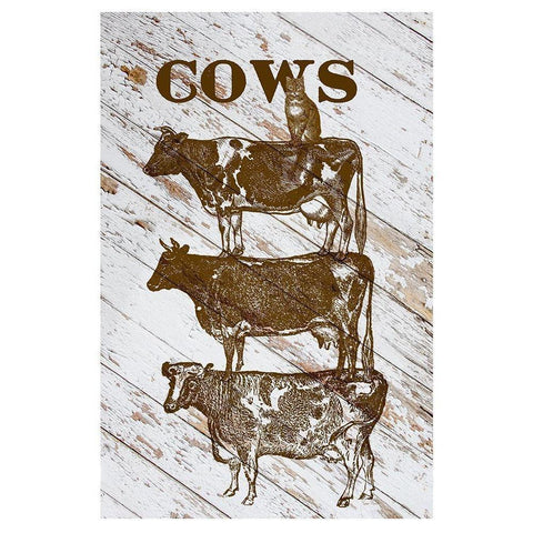 Cows Black Modern Wood Framed Art Print with Double Matting by Murdock, Ramona